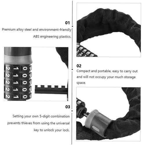 Digit combination bike chain - 5,