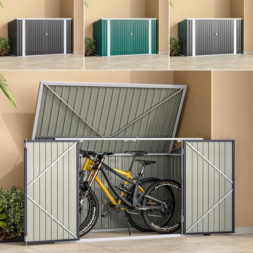 Metal bike storage shed - bike,